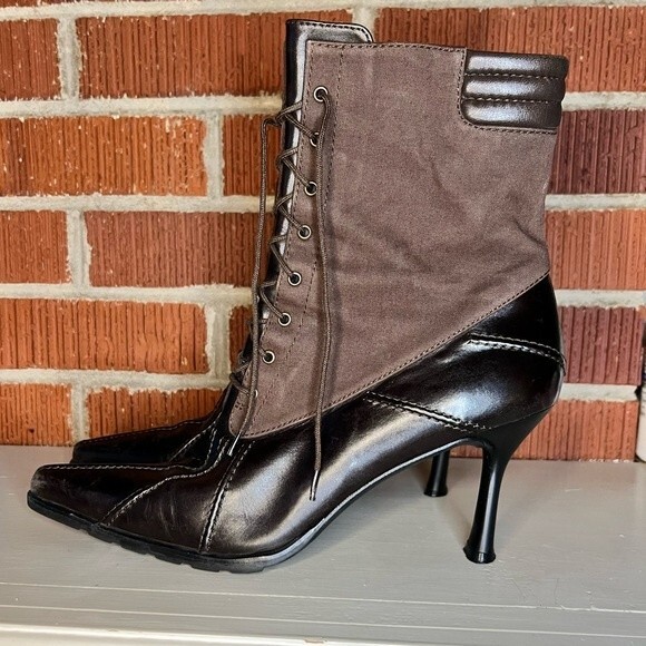 Stuart Weitzman Boots Womens 8.5 AA Brown Leather Witch Cosplay Steampunk S - Picture 6 of 15